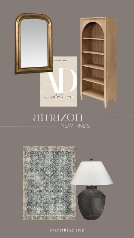 Amazon finds for home and home decor, including rugs, bookshelf, mirror, and table amp

#LTKhome