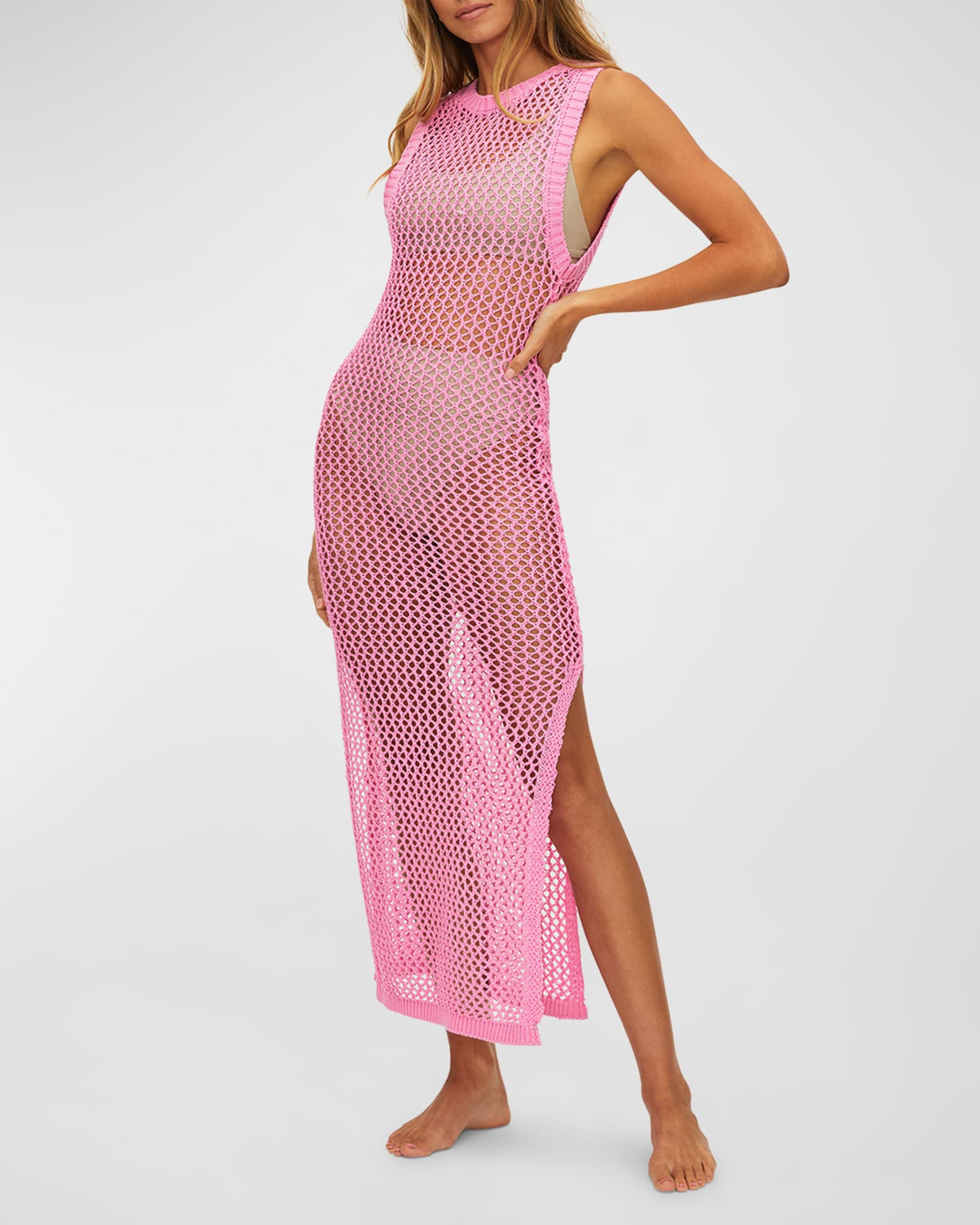 Holly Open-Knit Crochet Maxi Dress | Neiman Marcus