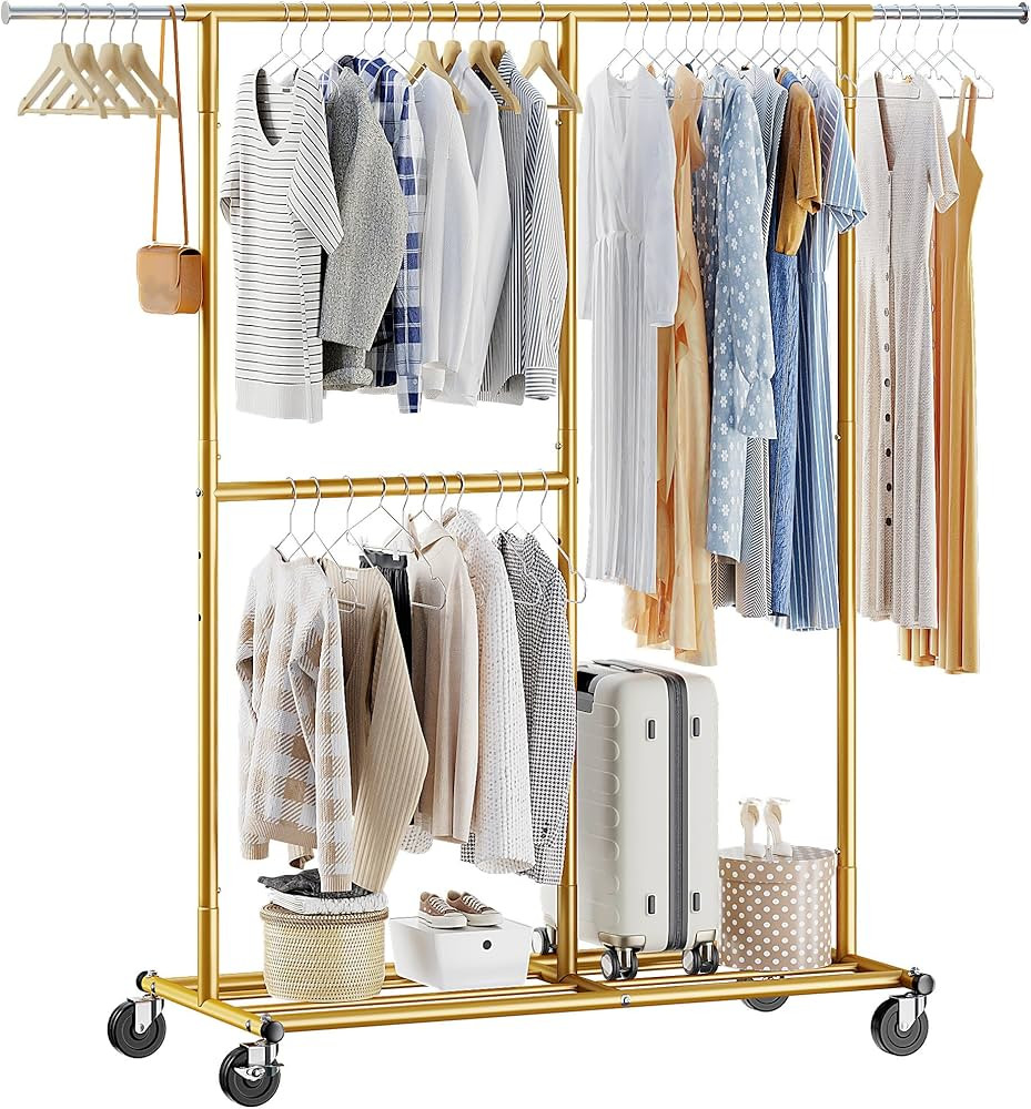 Raybee Heavy Duty Clothes Rack Load 405 LBS, Metal Garment Rack, clothing racks for hanging cloth... | Amazon (US)