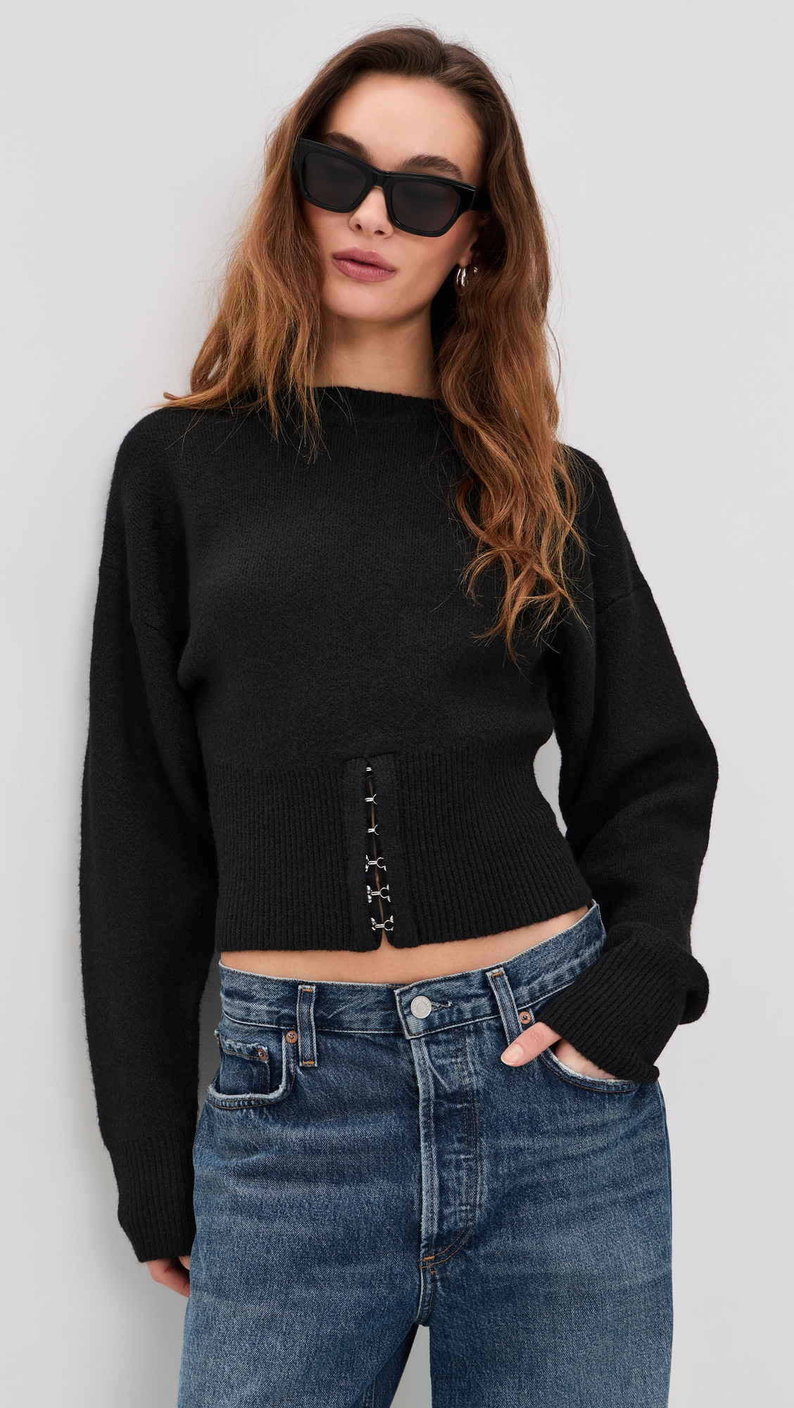Lioness Dion Knit Sweatshirt Grey M | Shopbop