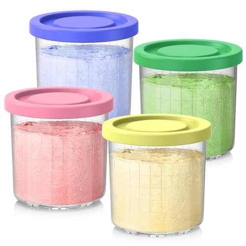 SWANTIARA Creami Containers Replacement for Ninja Creami Pints and Lids - 4 Pack, 16oz Cups Compatible with NC300 NC301 NC299AMZ Series ninja creamy Ice Cream Maker, Creami ninja accessories | Amazon (US)