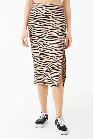 Satin Tiger Striped Skirt | Forever 21 (US)