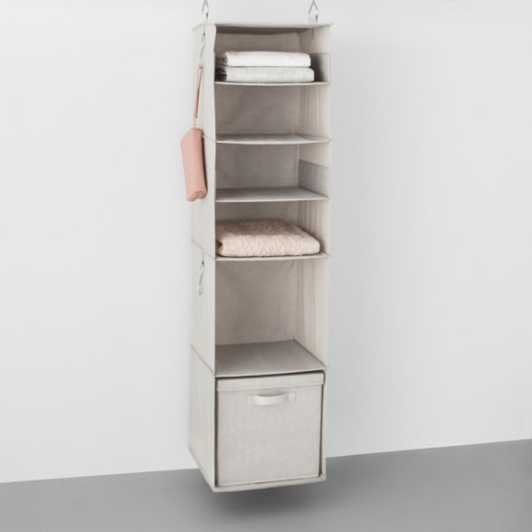 6 Shelf Hanging Fabric Storage Organizer Light Gray - Made By Design™ | Target