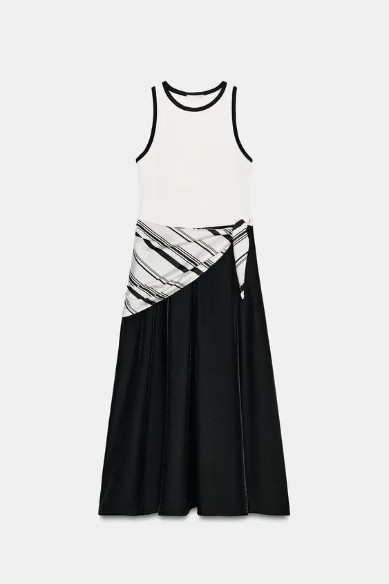 COMBINED SCARF MIDI DRESS | Zara US