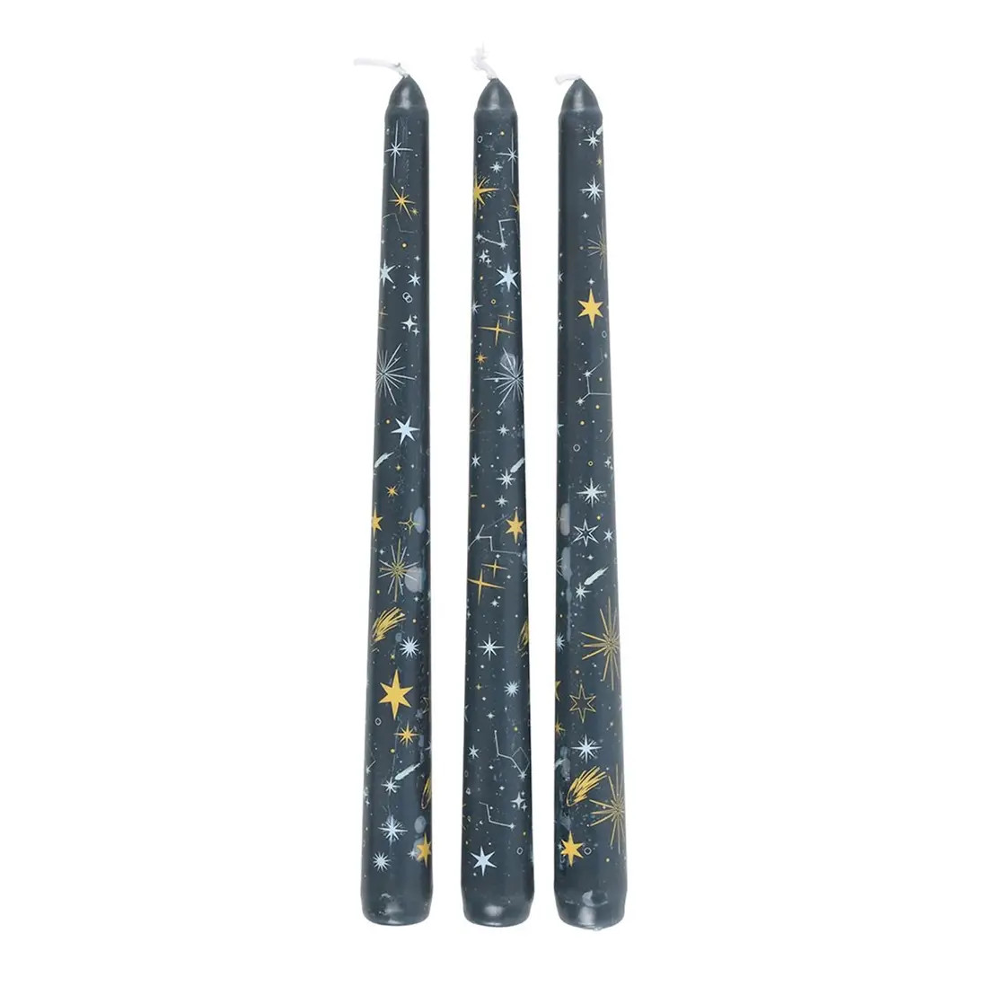 Party Decorations | Starry Night Taper Candle (Pack of 3) | Something Different | Debenhams UK