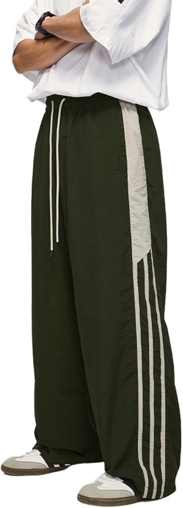 Aelfric Eden Striped Track Pants Men Parachute Pants Women Baggy Sweatpants Y2k Wide Leg Cargo Pa... | Amazon (US)