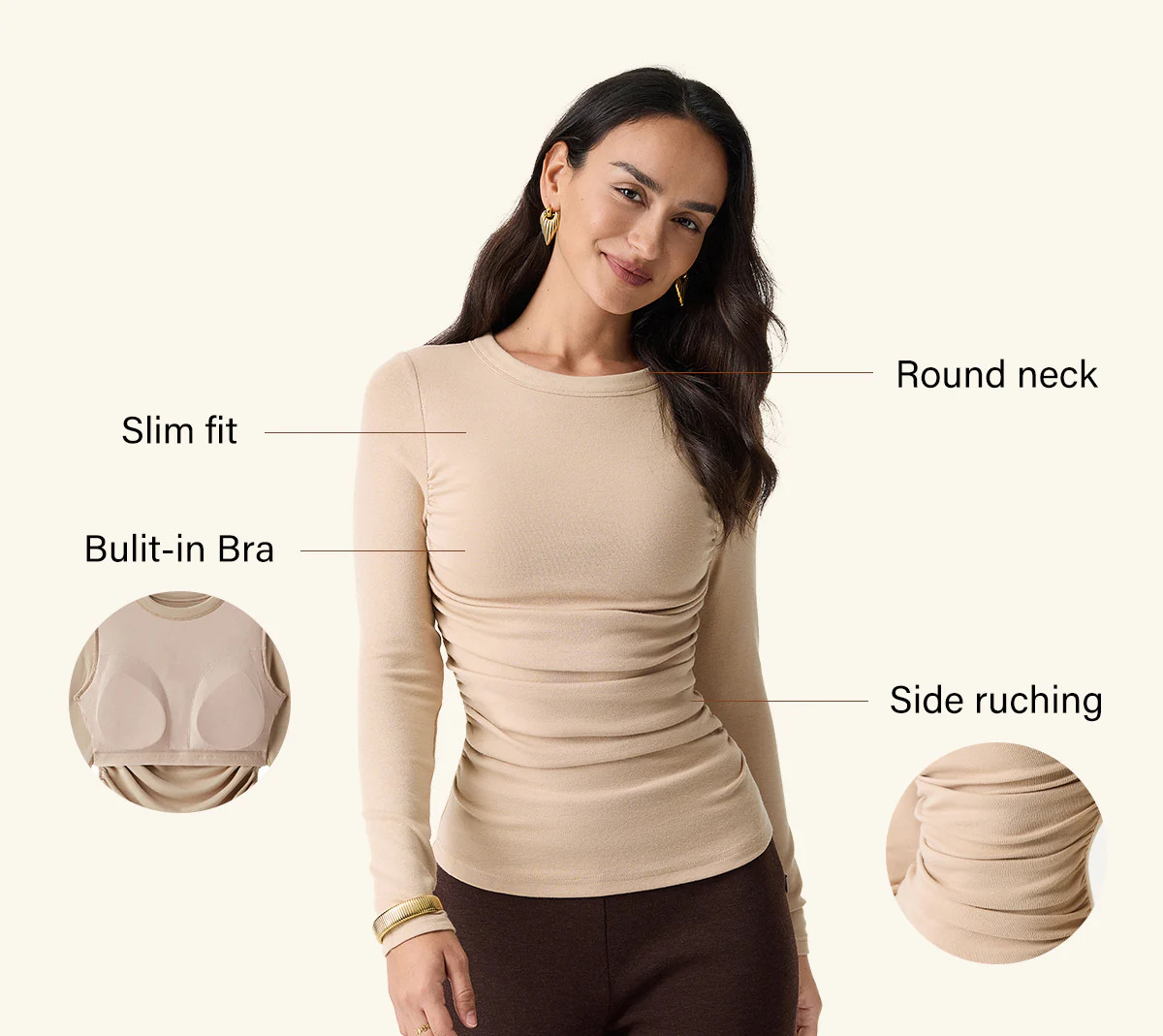 ProWarm Crewneck Ruched Brami | OGLmove