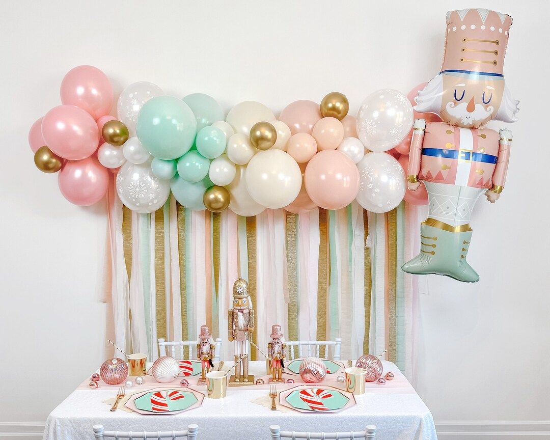 6' Pastel Nutcracker Balloon & Streamer Backdrop Kit - Etsy | Etsy (US)