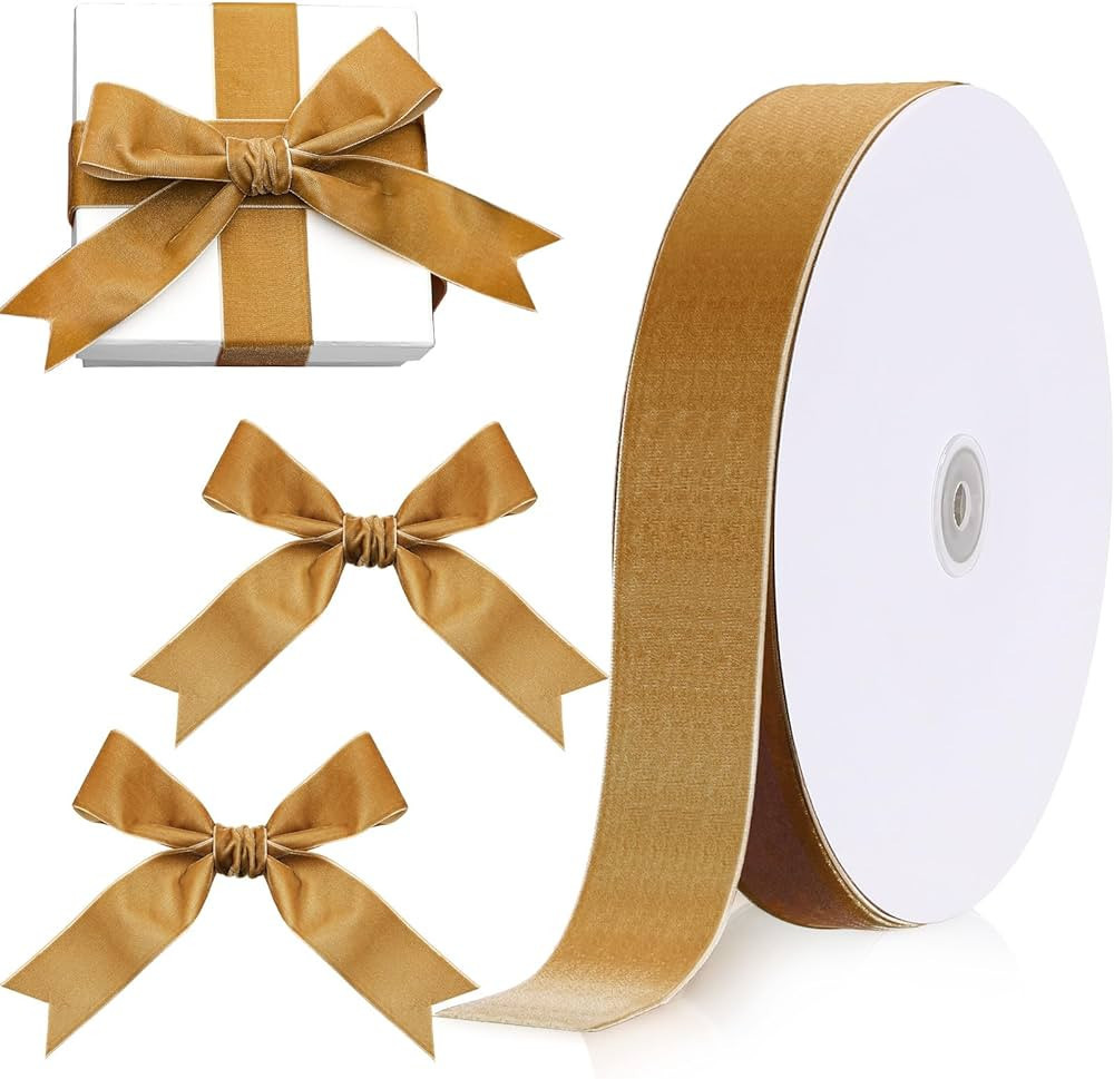 Chuangdi Christmas Ribbon Spool Red and Green Vintage Velvet Ribbons for Christmas Wreath Decorat... | Amazon (US)