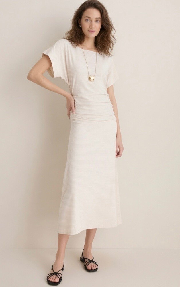 This dress checks all the boxes ✅
Love the cinched detail at the waist, open neckline, the stretch fabric and the length is perfect

#LTKU #LTKOver40 #LTKTall