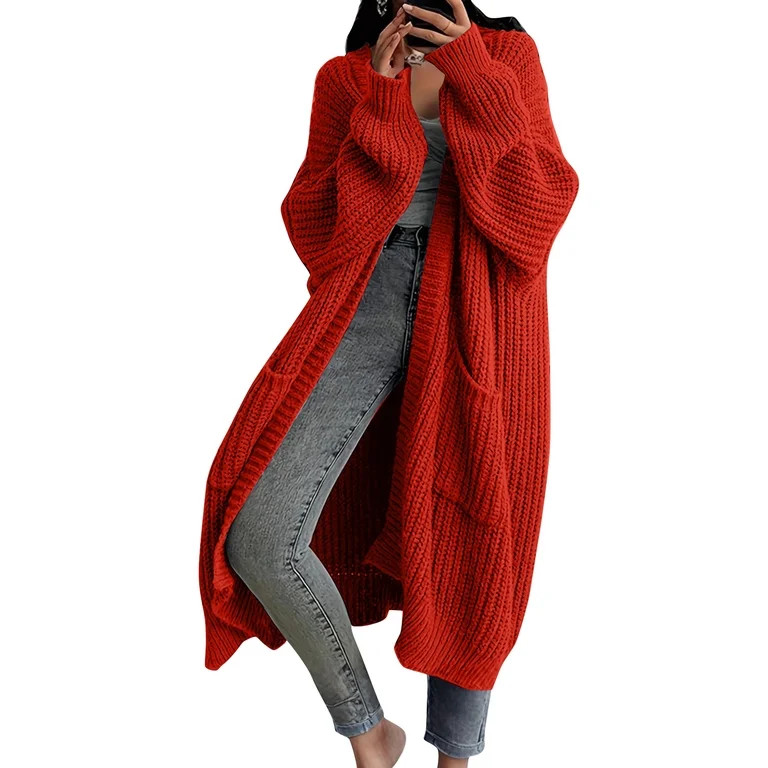 Stichou Chunky Cardigan Sweaters for Women,2025 Fall Fashion Lantern Long Sleeve Oversized Knit O... | Walmart (US)