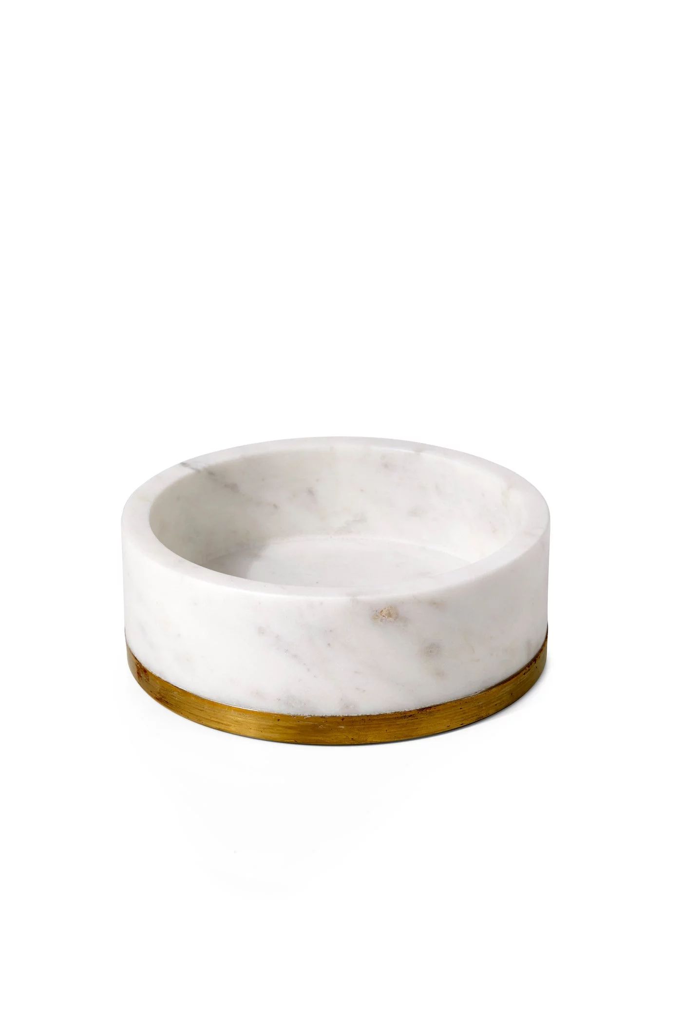 Serene Spaces Living White Marble Bowl with Brass Ring, Decorative Multi-Purpose Bowl- Use as Cen... | Walmart (US)