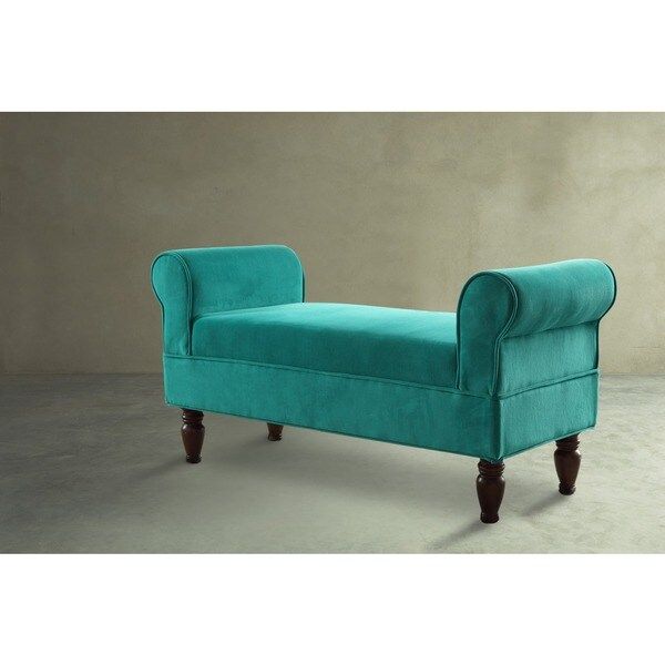 Linon Justine Classic Bench in Emerald Microfiber | Bed Bath & Beyond