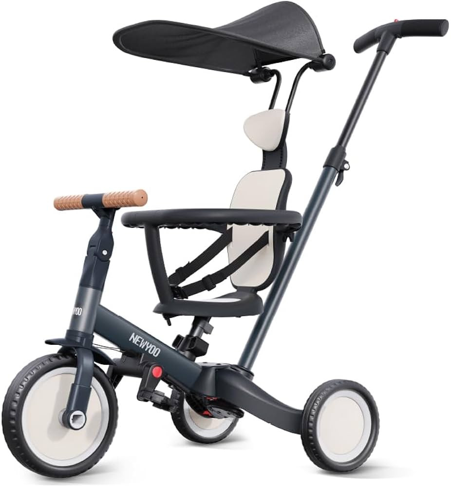 newyoo Tricycle for Toddlers 1-3, Toddler Tricycle with Push Handle and Canopy, Toddler Bike, Bir... | Amazon (US)