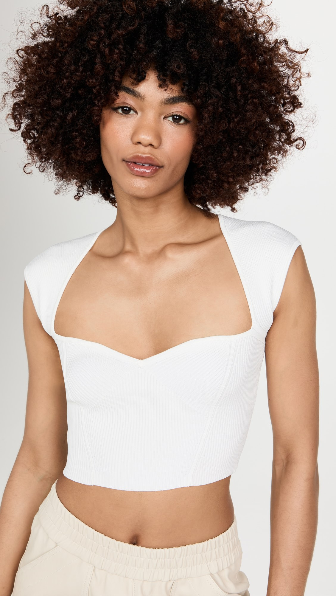 SIMKHAI Abia Compact Rib Cropped Tee | Shopbop | Shopbop