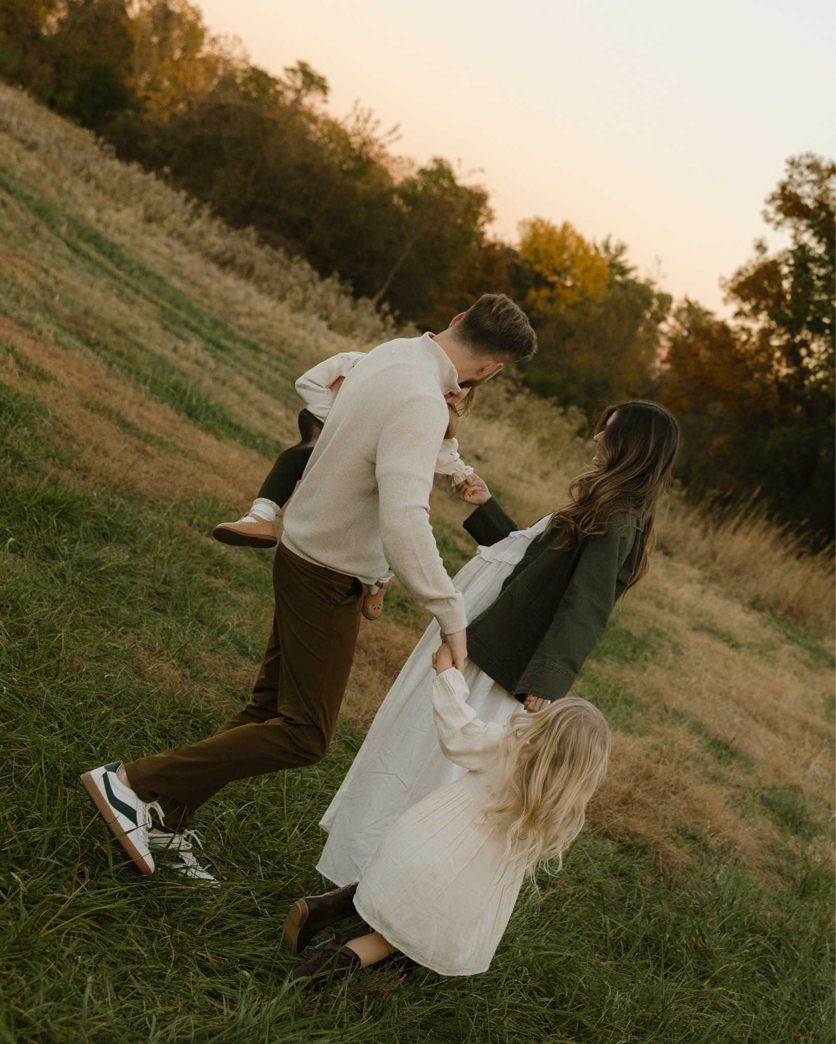 what we wore for family photos! wearing a small in barn jacket! my dress is sold out but linked in case for restocks, also linked similar! Men’s 1/4 zip is tts and I always get the size up for my girls in Zara! 

Family photos, maternity photos 

#LTKHoliday #LTKBump #LTKMens