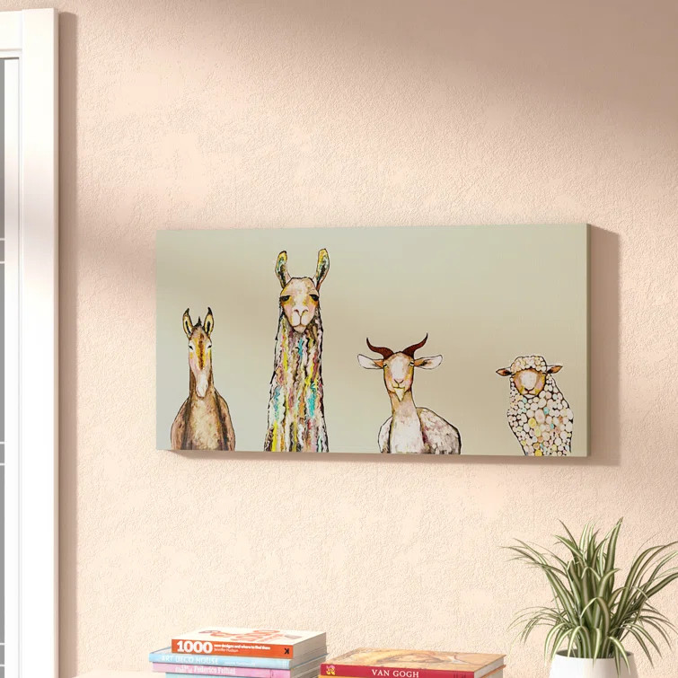 Donkey, Llama, Goat, Sheep by Eli Halpin - Print on Canvas | Wayfair North America