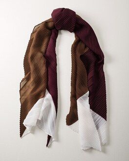 Color-block Pleated Oblong Scarf | White House Black Market