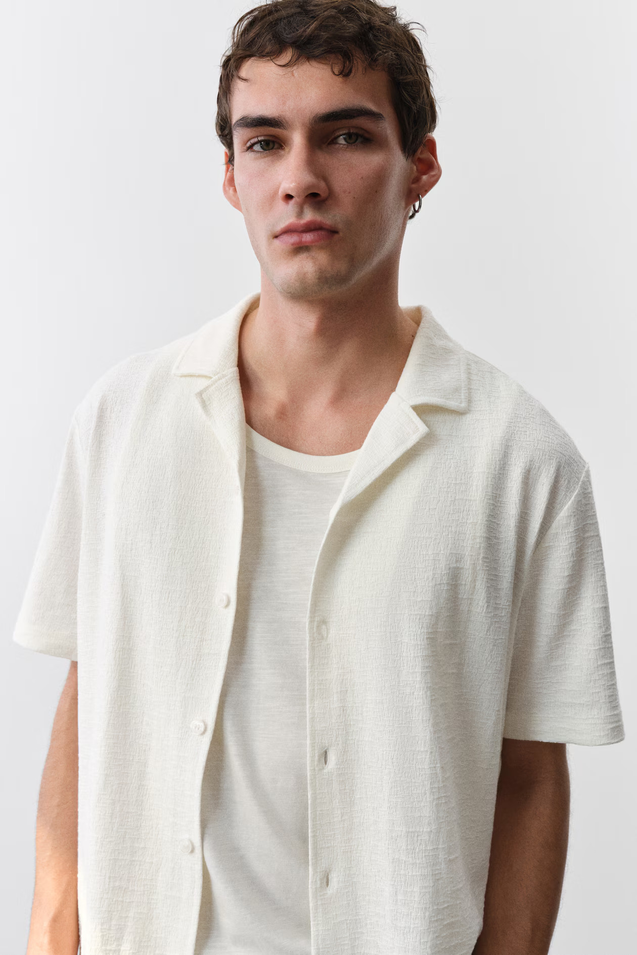 Regular-Fit Jersey Resort Shirt - Cream - Men | H&M US | H&M (US + CA)