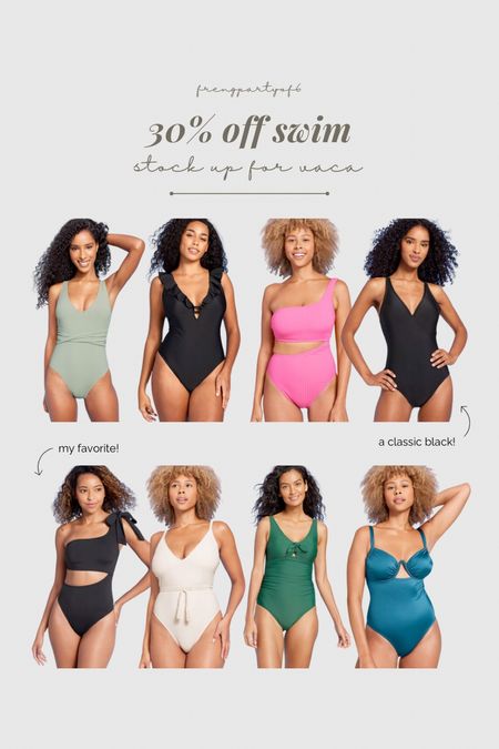 30% off swimsuits for the fam at Target! I linked a few of my favorite one piece women’s suits. Love the green left and black right. Both classics for summer!

#LTKfindsunder50 #LTKsalealert #LTKSeasonal