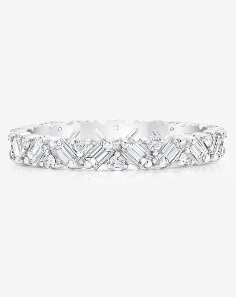 Lab Diamond Baguette Cluster Eternity Band | Ring Concierge