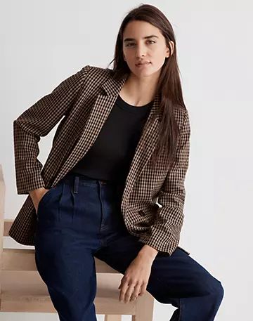 Caldwell Double-Breasted Blazer in Lyden Plaid | Madewell