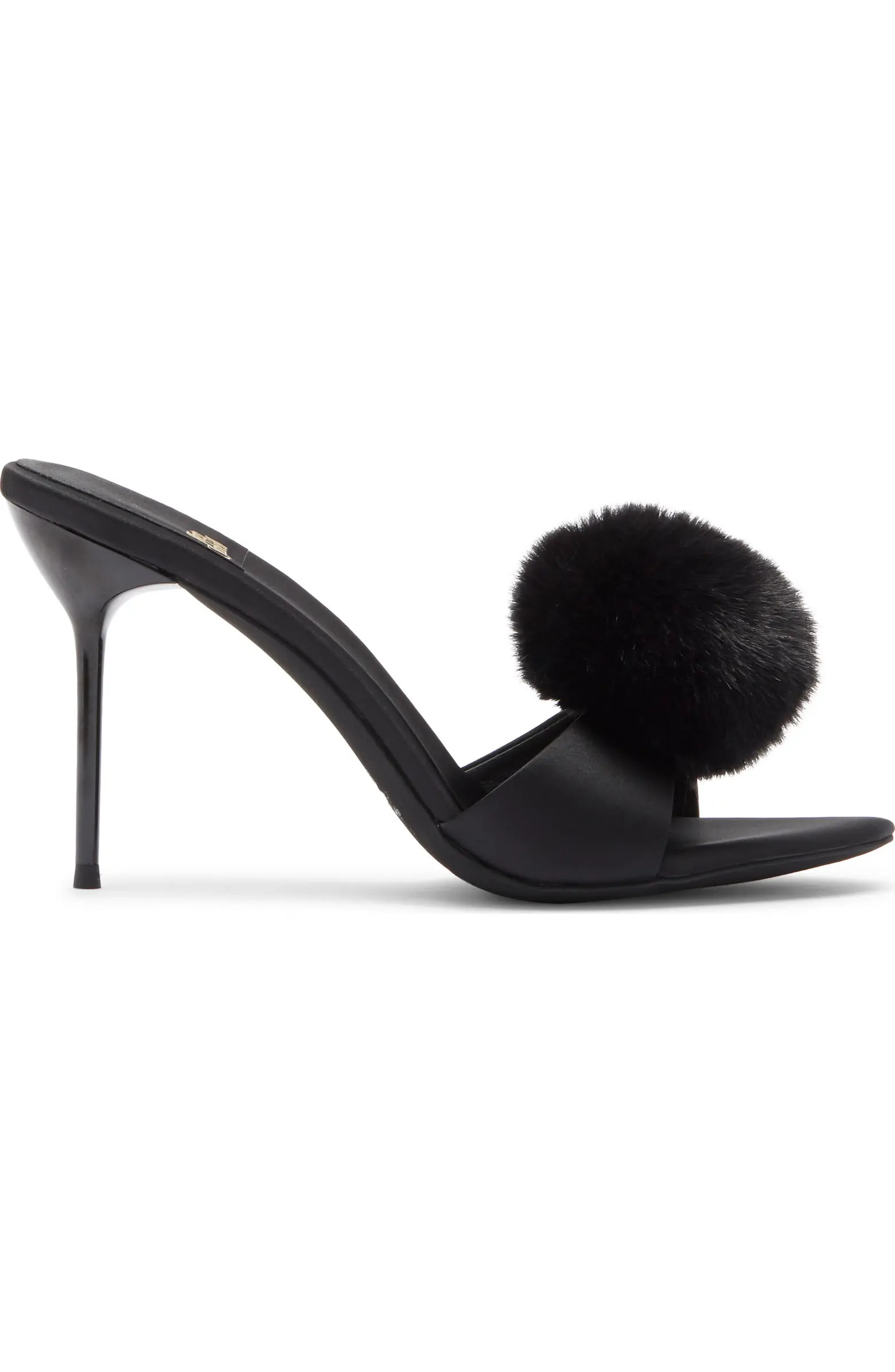 Shopaholic Faux Fur Pom Slide Sandal (Women) | Nordstrom