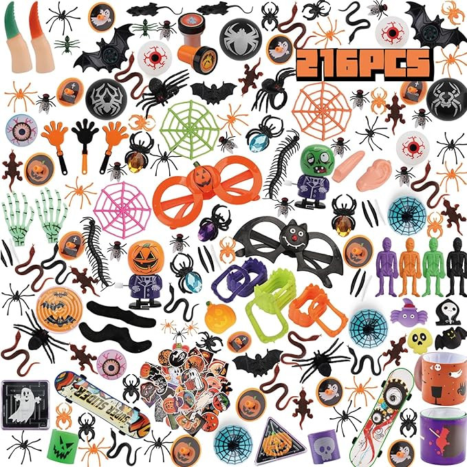 Ubegger 216 Pcs Halloween Toys Bulk Assortment For Halloween Party Favors Halloween Prizes For Ki... | Amazon (US)
