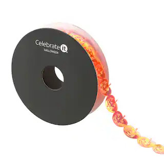 5/8" x 4yd. Orange Jack-O'-Lantern Shaped Ribbon by Celebrate It® Halloween | Michaels | Michaels Stores