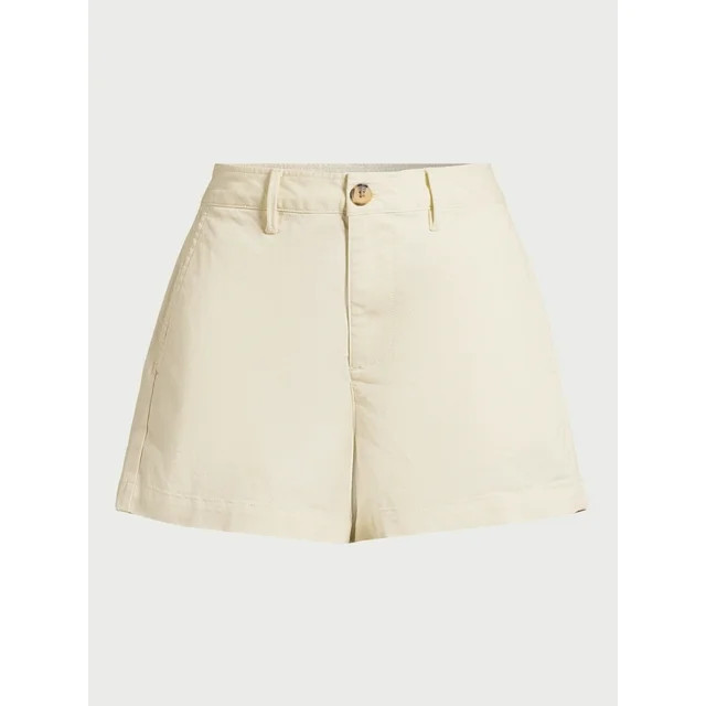 Free Assembly Women?s Mid-Rise Chino Shorts, 4? Inseam, Sizes 0-22 | Walmart (US)