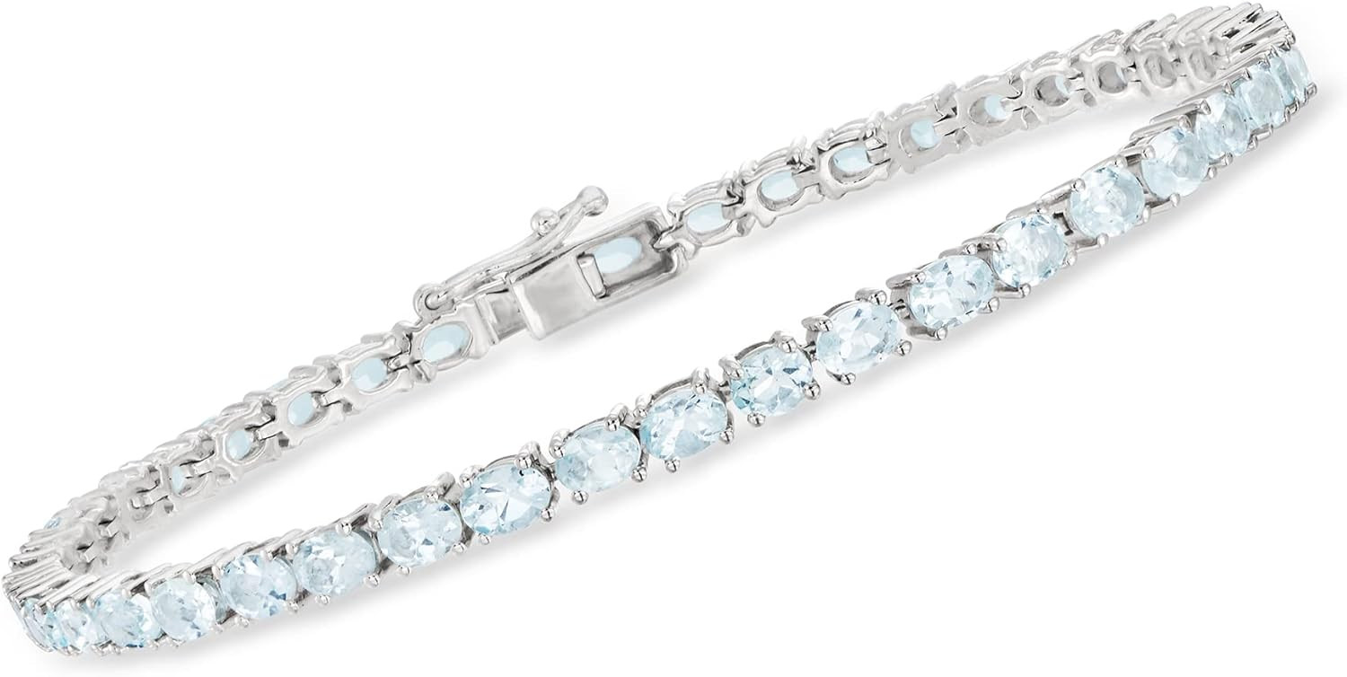 Ross-Simons 7.00 ct. t.w. Aquamarine Tennis Bracelet in Sterling Silver | Amazon (US)