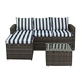 Carabelle BAS2616GYBS Carrabelle Rio Outdoor Patio Set, Blue & White Stripes | Amazon (US)