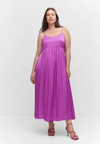 Vestido Cetim Mango Midi Liso Roxo | Dafiti (BR)
