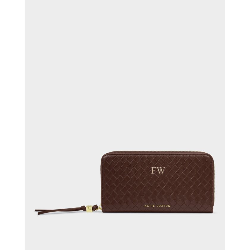 Nova Woven Texture Large Purse in Chocolate | Katie Loxton Ltd. (UK)