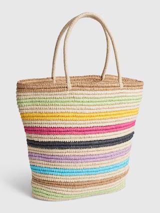 Rainbow Stripe Straw Tote Bag | Gap (US)