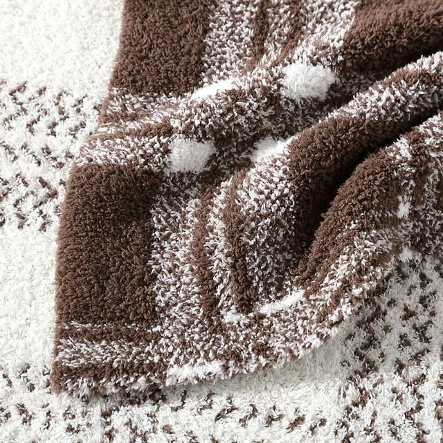 Better Homes & Gardens Cozy Knit Throw Blanket, Brown Plaid, 50" x 72" | Walmart (US)