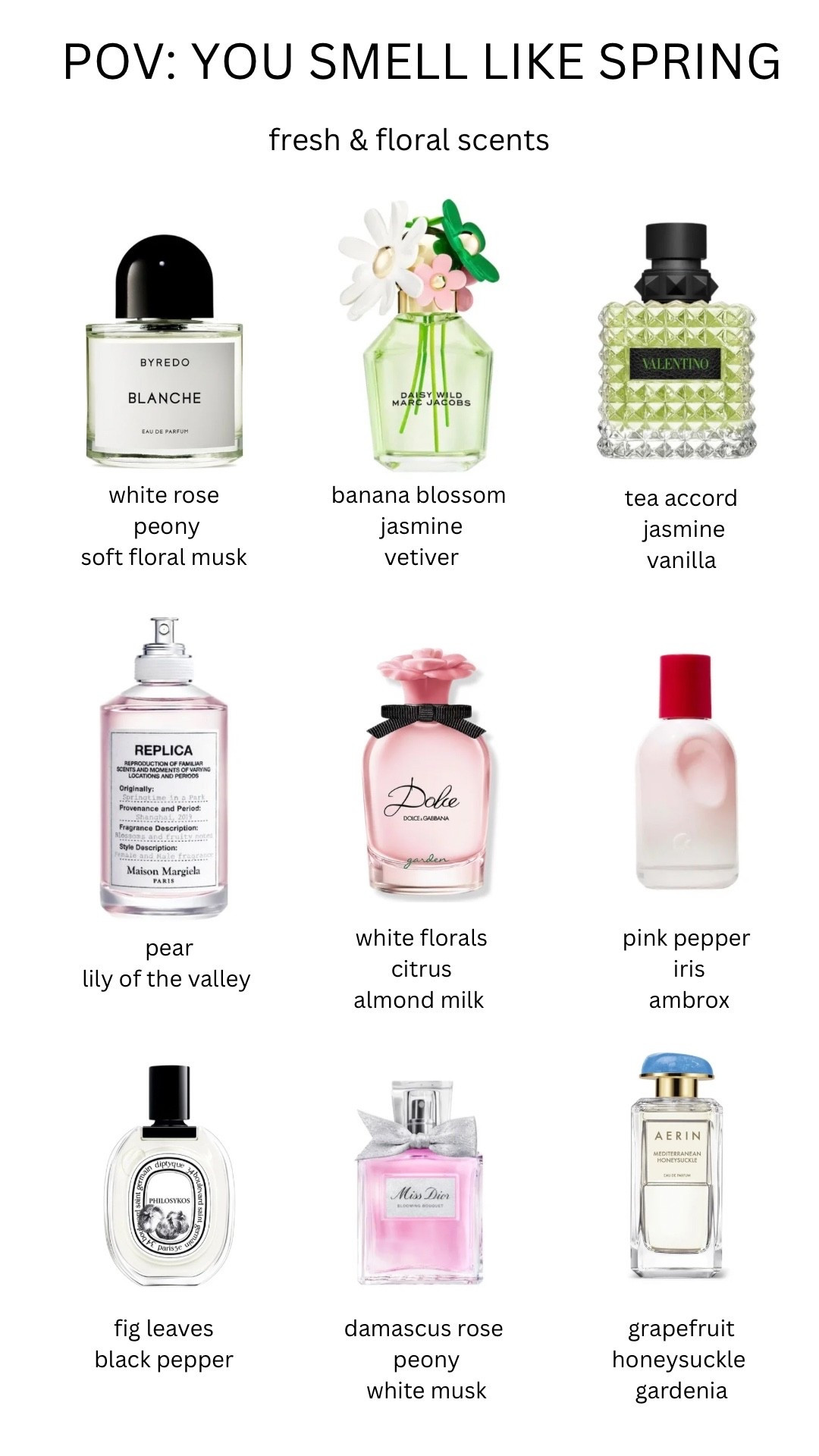 POV: you smell like spring!

Gives airy, glowing and soft feminine energy. 
Pretty versatile scents, great for everyday life & errands, work meetings, gym and outdoors, travel & airports, farmers markets & picnics, and even romantic dates! You can also wear them just lounging at home or for self-care days.  The scents sit lightly on skin and don’t overwhelm or overpower even in warm weather. 
Would make a great Mother’s Day gift! 

#spring #perfume #scents #fragrance #fresh #floral #cleangirl #coolgirl  #giftguide #mothersday 

#LTKMothersDay #LTKSeasonal #LTKBeauty