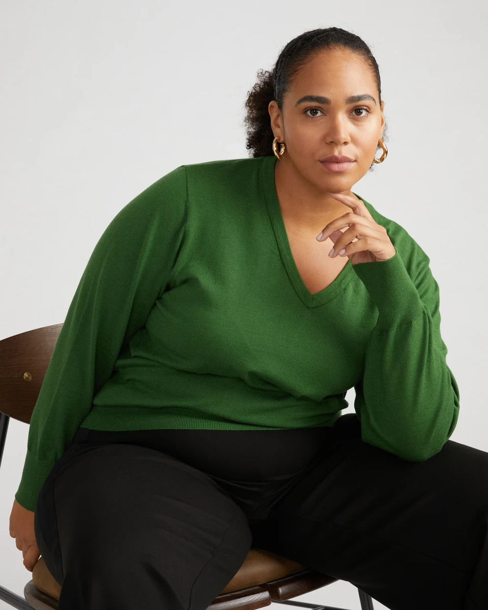 Savvy Fine Knit V Sweater | Universal Standard