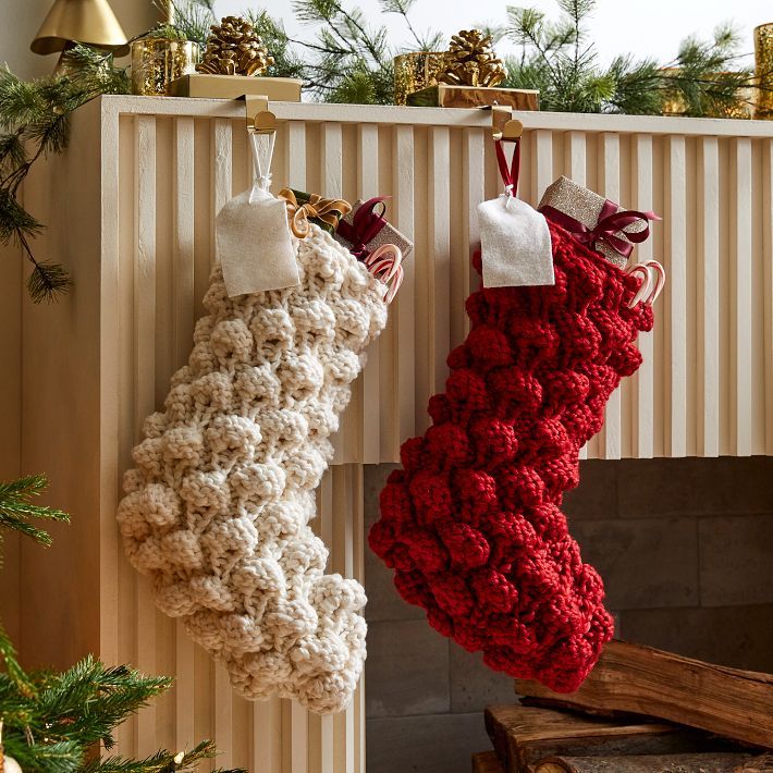 Chunky Bauble Knit Stockings | West Elm (US)