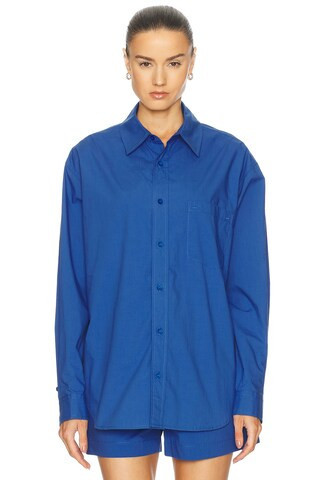 Matteau Relaxed Shirt in Yves Blue - Blue. Size 2 (also in 1, 3, 4). | FWRD 