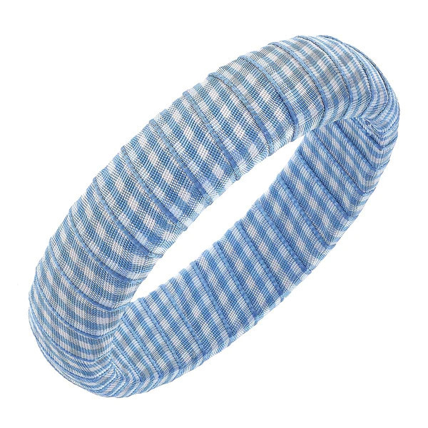 Reagan Gingham Statement Bangle in Blue | CANVAS