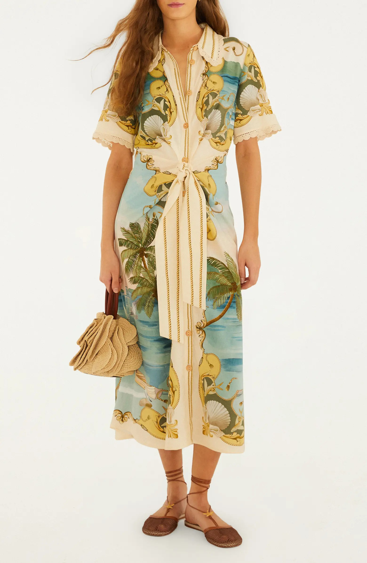 Royal Sea Tie Waist Midi Dress | Nordstrom