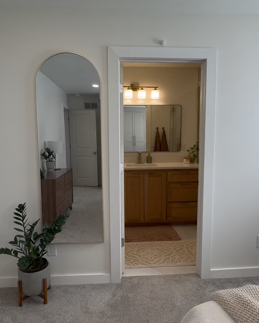 Our bathroom! I love the simplicity of this space and like how clean and open it feels for a small area.

#LTKHome #LTKFamily
