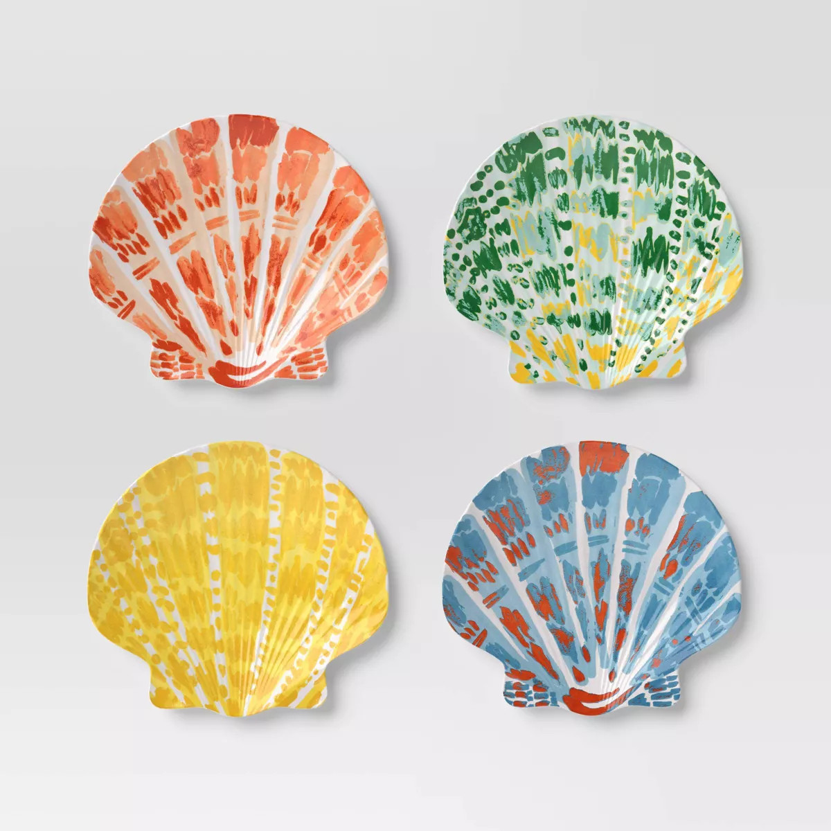 Coastal 4pk 9" Melamine Plastic Shells Appetizer Plates - Threshold™ | Target
