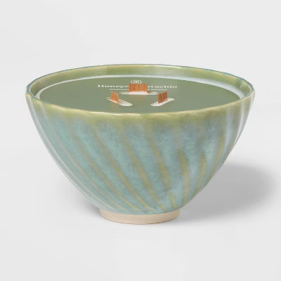 3 Wick Ceramic Wooden Wick Candle 22oz - Threshold™ | Target