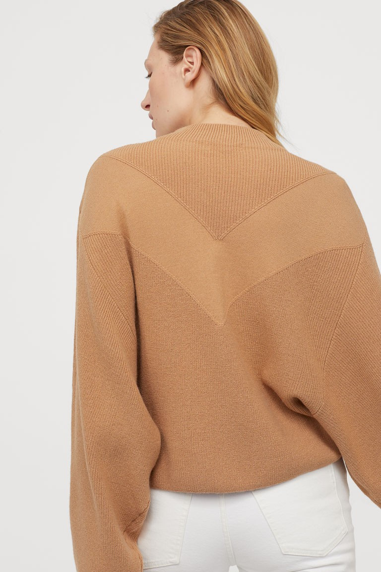 Knit Dolman-Sleeved Sweater - Camel - Ladies | H&M US | H&M (US + CA)