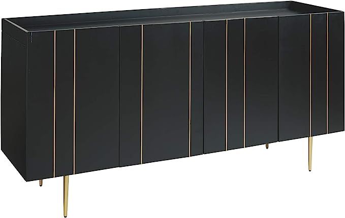Signature Design by Ashley Brentburn Contemporary Accent Cabinet or TV Stand, Black | Amazon (US)