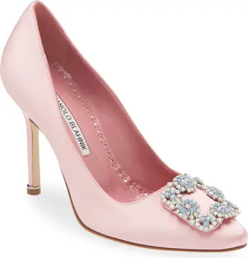 Manolo Blahnik Hangisi Embellished Buckle Pump (Women) | Nordstrom | Nordstrom
