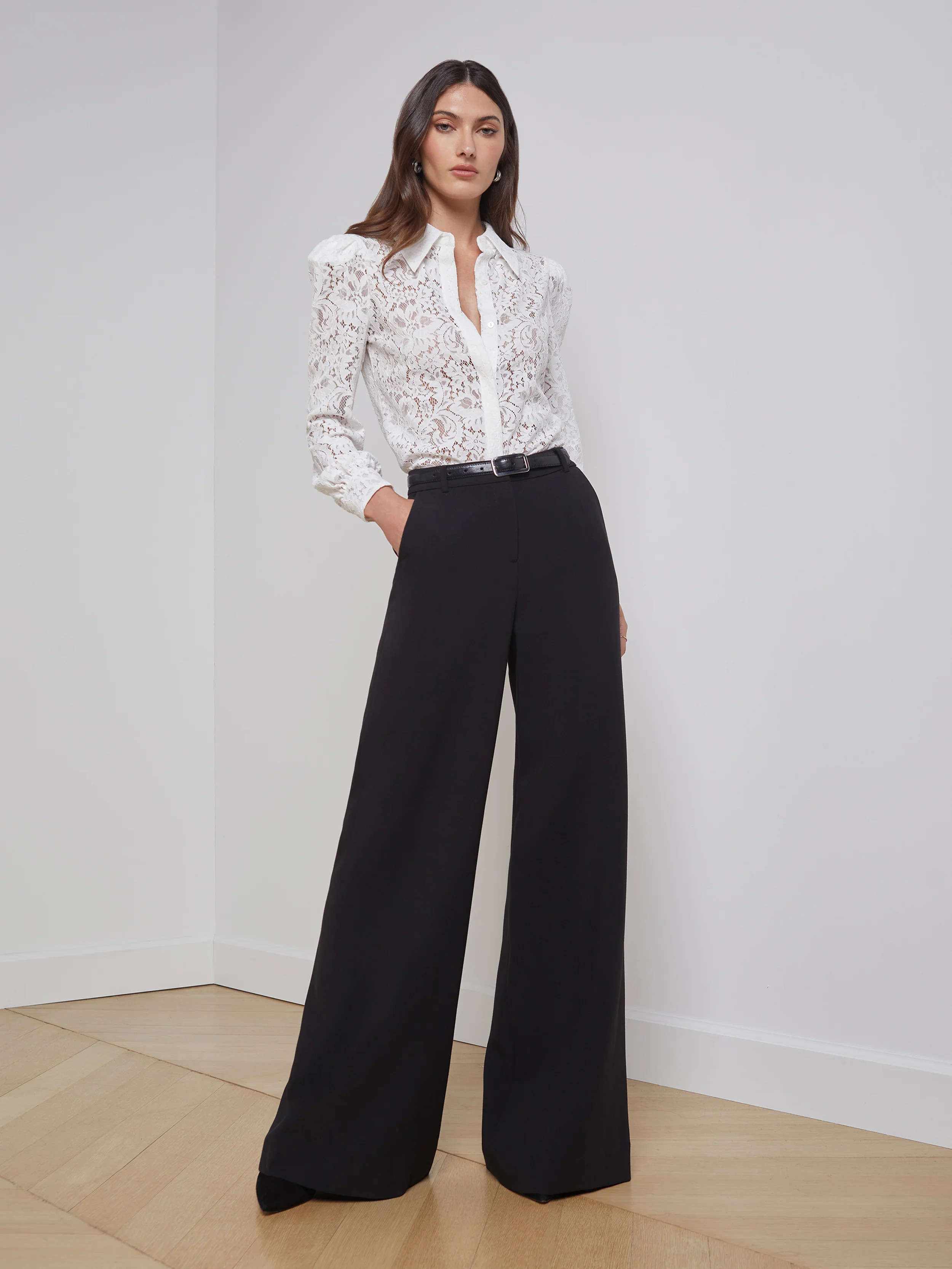 L'AGENCE Pilar Wide-Leg Pant In Black | L'Agence