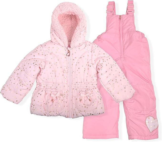 Arctic Quest Little Girls Bib Snow Pants and Ski Jacket Water-Resistant Snowsuit For Kids Winter ... | Amazon (US)